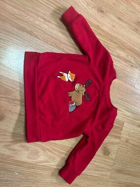 Elbows Up: Baby Long-Sleeve Top with Woodland Animal Appliqué
